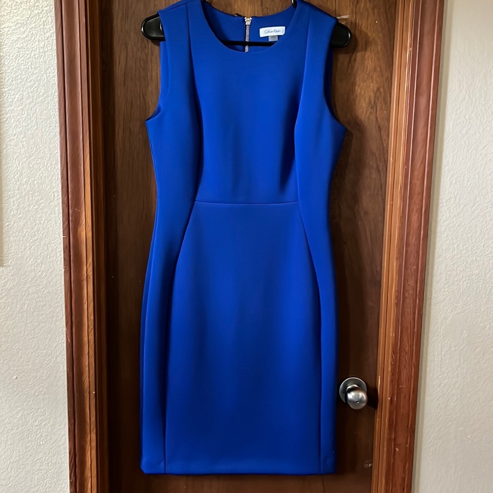 Calvin Klein royal blue body con dress